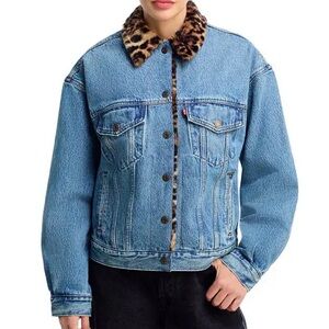 Levi's Denim Jacket with Leopard Collar